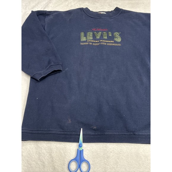Vintage Levi's Jeans Blue Embroidered Women's Crewneck Sweatshirt Size Large - Picture 3 of 10